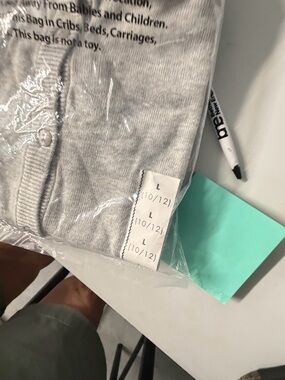 Light Gray Knit Cardigan Sweater - L (10/12 cat and jack nwt